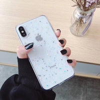 Ottwn Glitter Phone Case For iPhone 11 Case 11 Pro XS Max XR X 6 6s 7 8 Plus Love Heart Star Sequins Soft Bling Clear Cover Capa