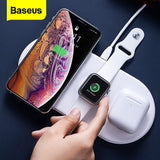 Baseus 3 in 1 Qi Wireless Charger For Airpods Apple Watch 5 4 3 2 1 iWatch Fast Wireless Charging Pad For iPhone 11 Pro Xs Max X