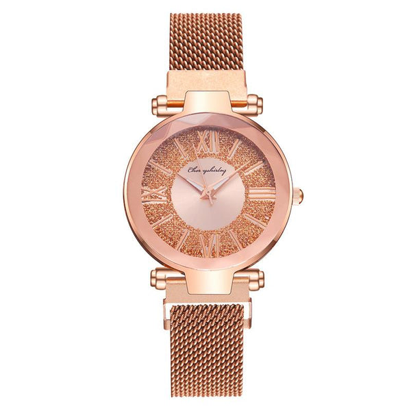Roman Scrub Surface Women Luxury Fashion Watches Magnet Strap Elegant Diamond Ladies Wristwatches Female Quartz Watch Gifts