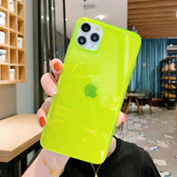 INS Hot fluorescent Shockproof transparent soft phone case for iphone 11 Pro Max XR XS Max 8 7 Plus trend silicone back cover